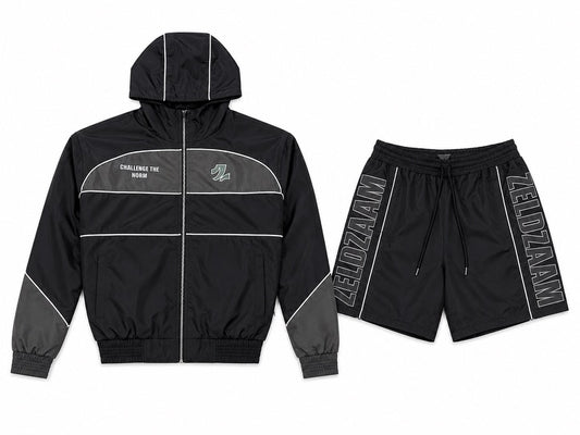 Noir – Black Windbreaker Set (Zip Off Sleeves)