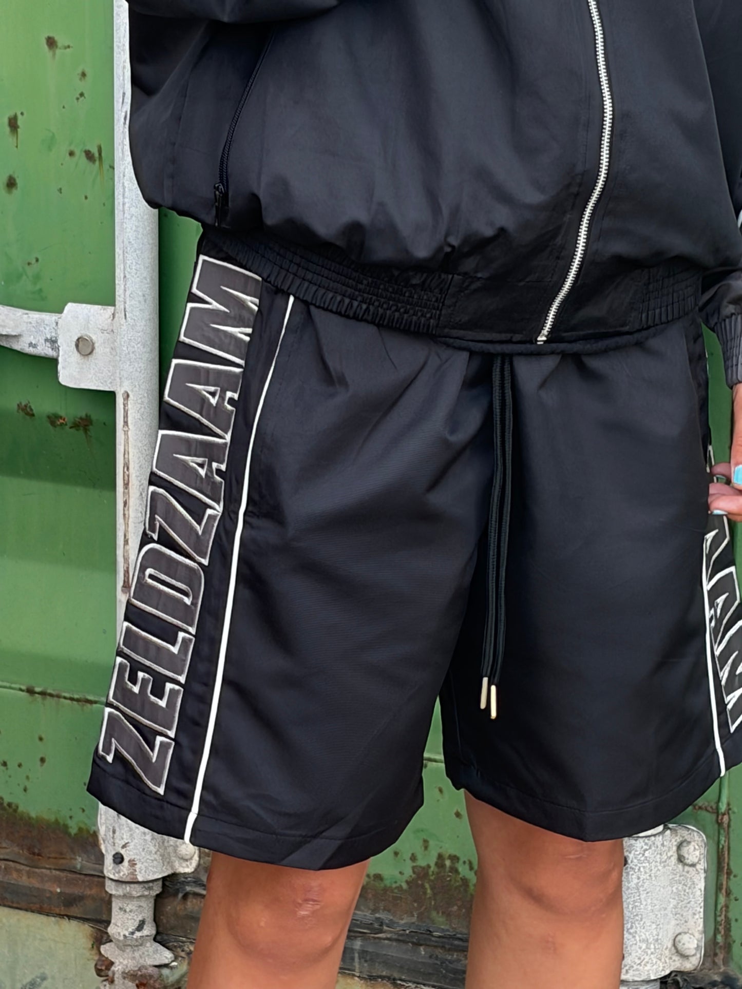 Noir Windbreaker Shorts