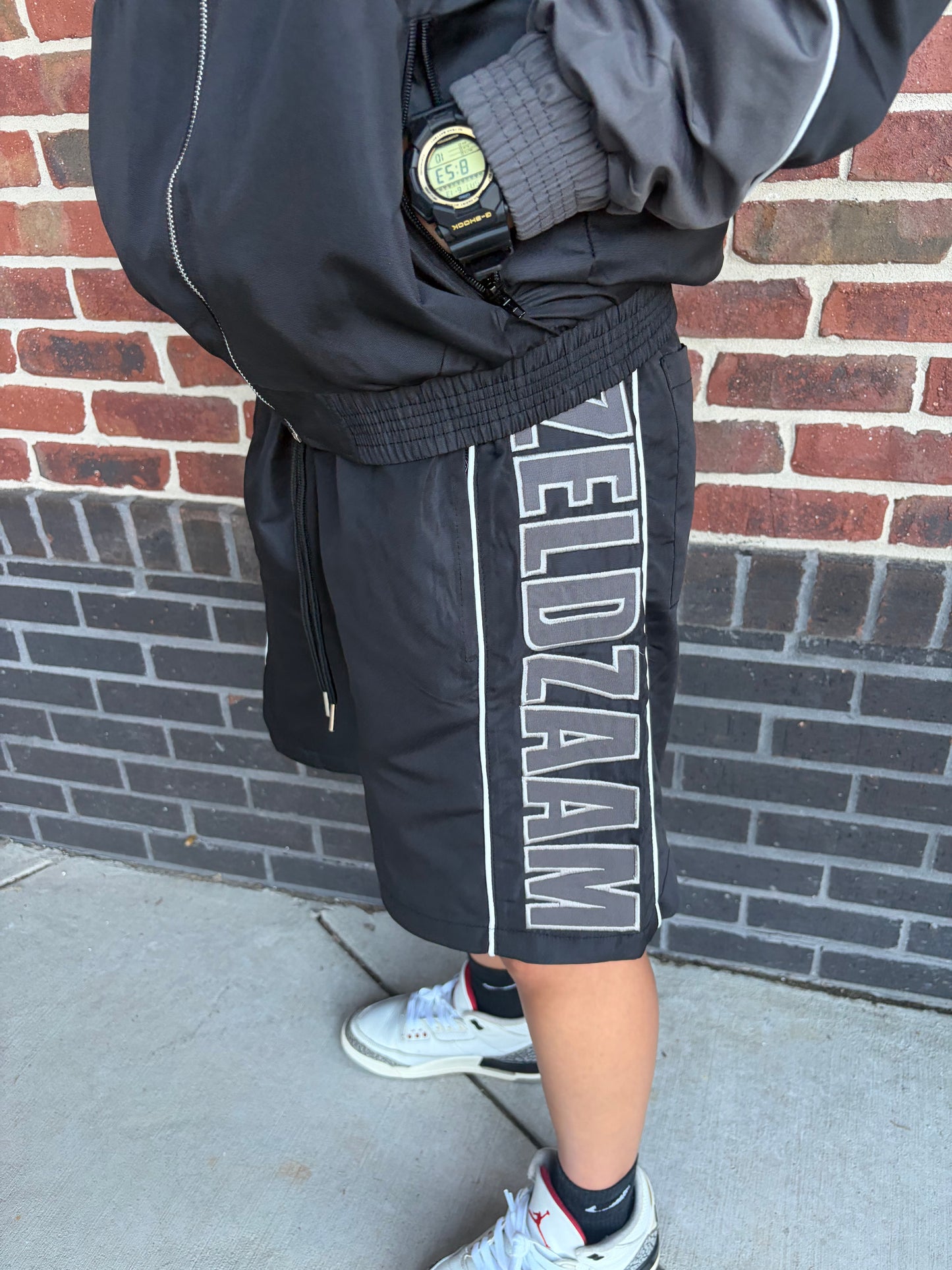 Noir Windbreaker Shorts