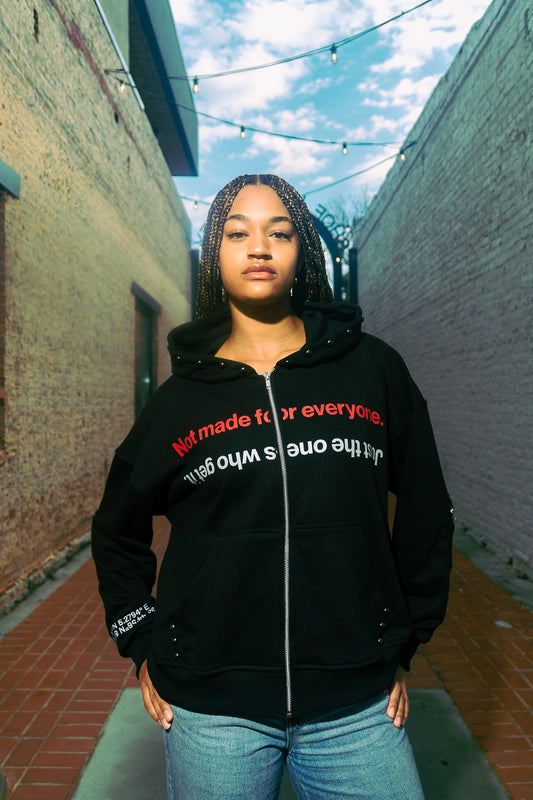 Point of Origin Black - Zip-up Hoodie